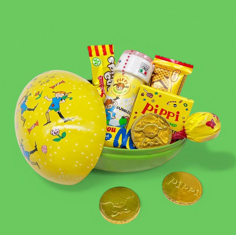 *SLUTSÅLD* Påskägg Pippi Långstrump med godis och såpbubblor
