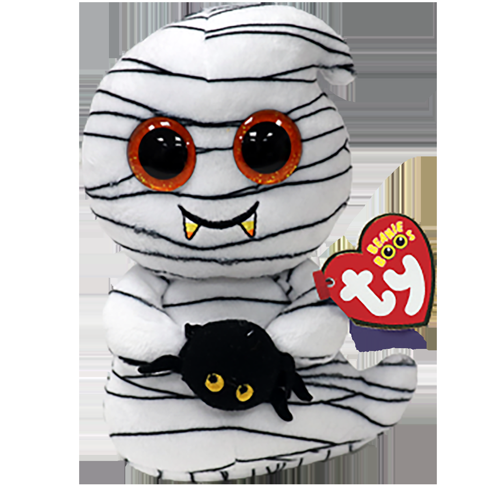 Ooooky Spöke med spindel (svart/vit) - TY Gosedjur